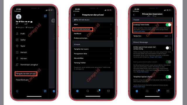 Cara Membuat Akun Twitter Private