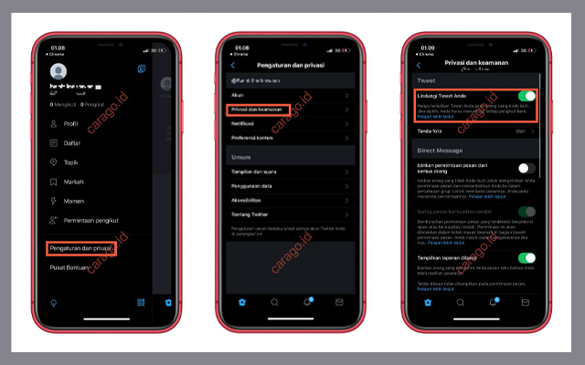 Cara Membuat Akun Twitter Private