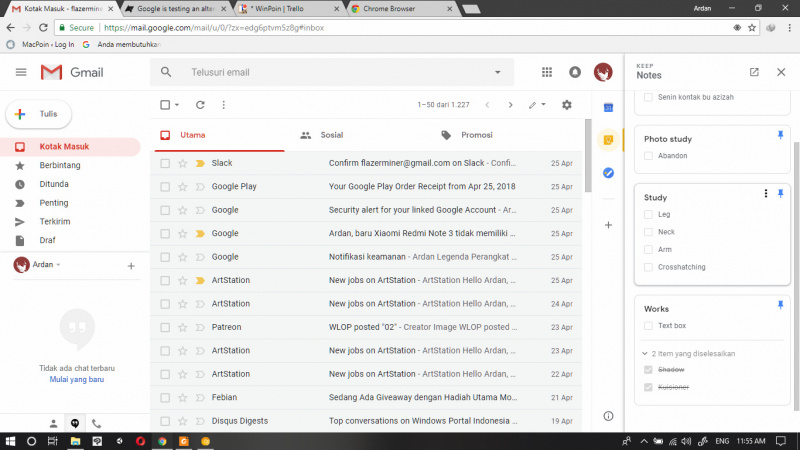 Gmail Melakukan Pembaruan di Ponsel Lipat