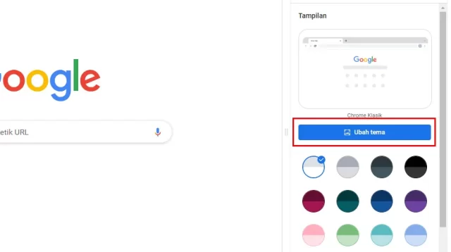 Mengganti Tema Google Chrome